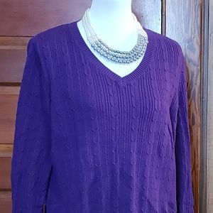 Sonoma Purple Long Sleeve V Neck Sweater. XL